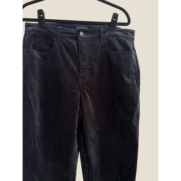 Talbots Velvet Velveteen High Rise Straight Leg Curvy Stretch Black Pant Size 10 - Picture 4 of 10